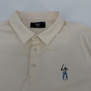 Eastside Golf Mens XL Polo Shirt Cream Short Sleeve Performance Stretch Swingman